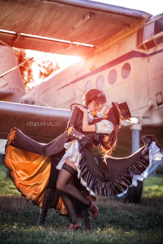 Overwatch - Tracer (Steampunk) Cosplay - full length character portrait