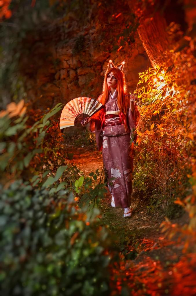 Inari &amp; Kitsune (Japanese Mythology) Original Vision Cosplay - full length photo