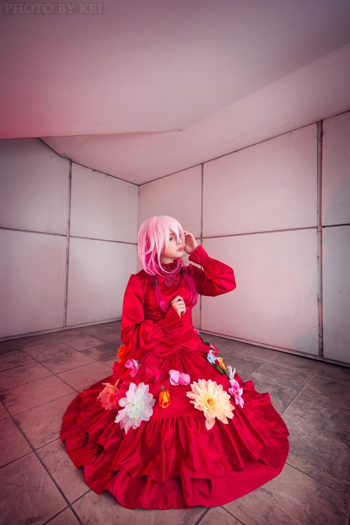 guilty crown e28093 inori yuzuriha red flower cosplay