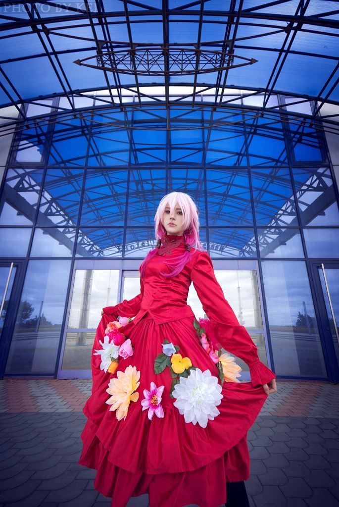 guilty crown e28093 inori yuzuriha red flower cosplay 3
