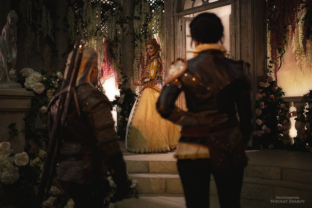 The Witcher 3 - Wild Hunt - Blood and Wine - Sylvia Anna &amp; Geralt of Rivia &amp; Anna Henrietta Cosplay - anime costume