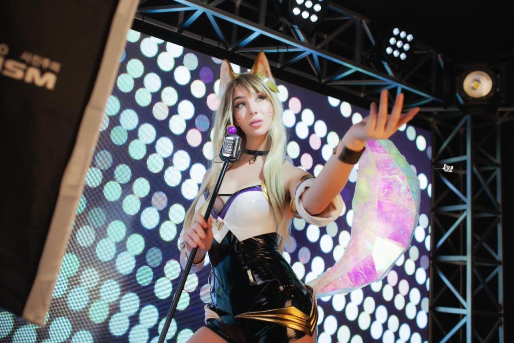League of Legends - Ahri (KDA) Cosplay - light aesthetic photography