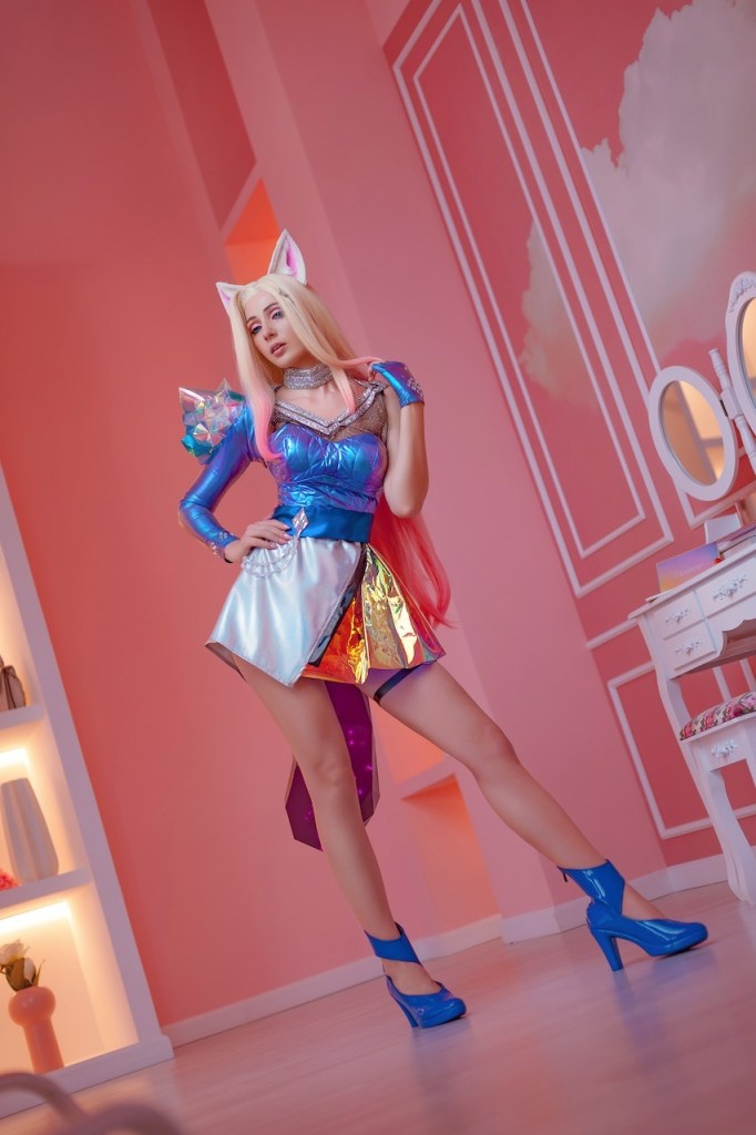 League of Legends - Ahri (The Nine-Tailed Fox) (KDA All Out) Cosplay full body portrait