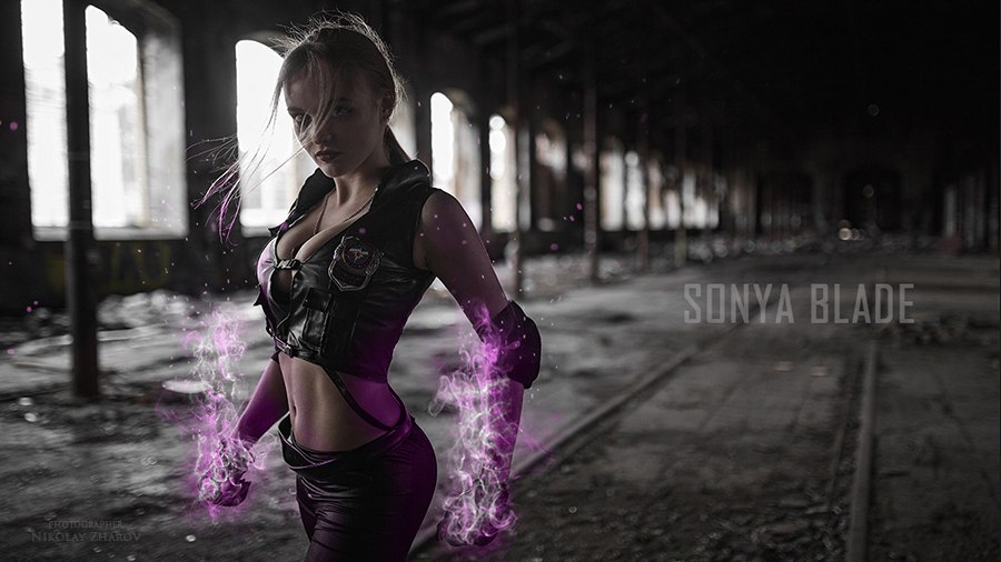 Mortal Kombat 9 - Sonya Blade Cosplay - character portrait photography