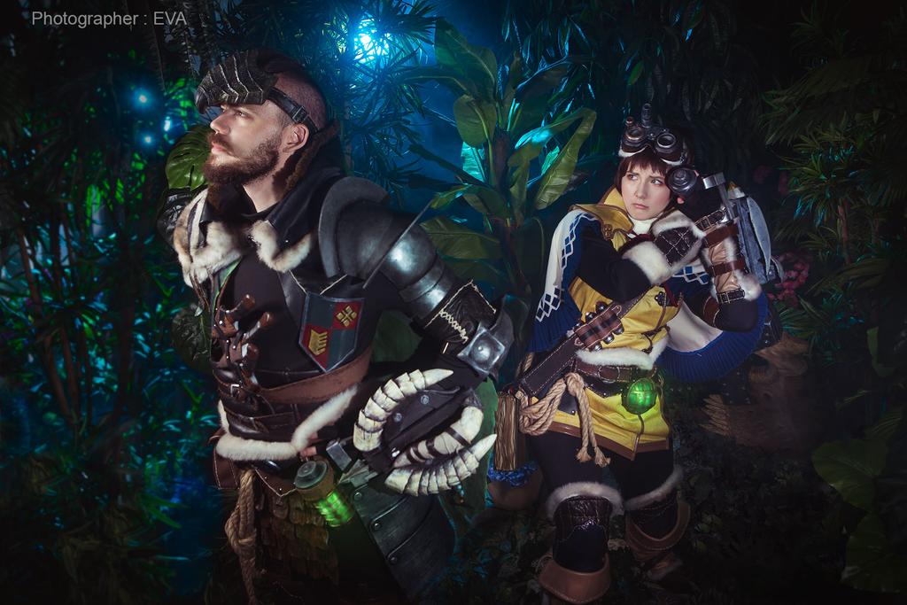 2020 03 14 monster hunter world the handler hunter cosplay 13