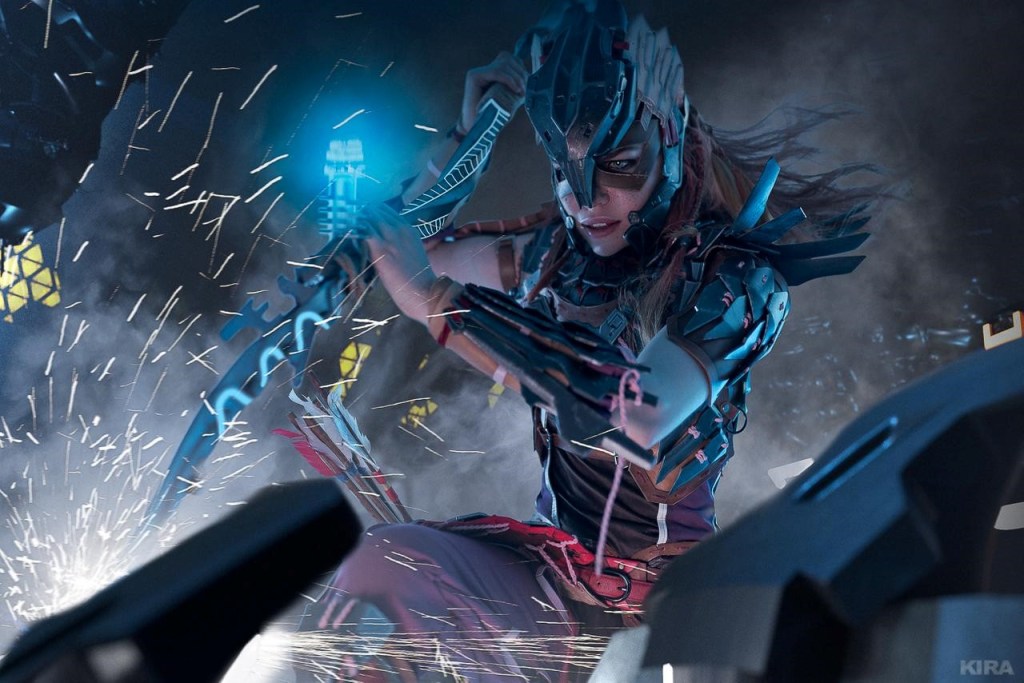 Horizon - Zero Dawn - Aloy (Shadow Stalwart) Cosplay - full body port.
