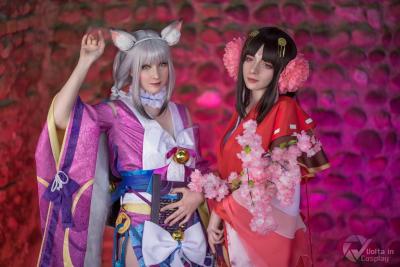 Onmyoji - Nekomata (Awakened) & Sakura Cosplay