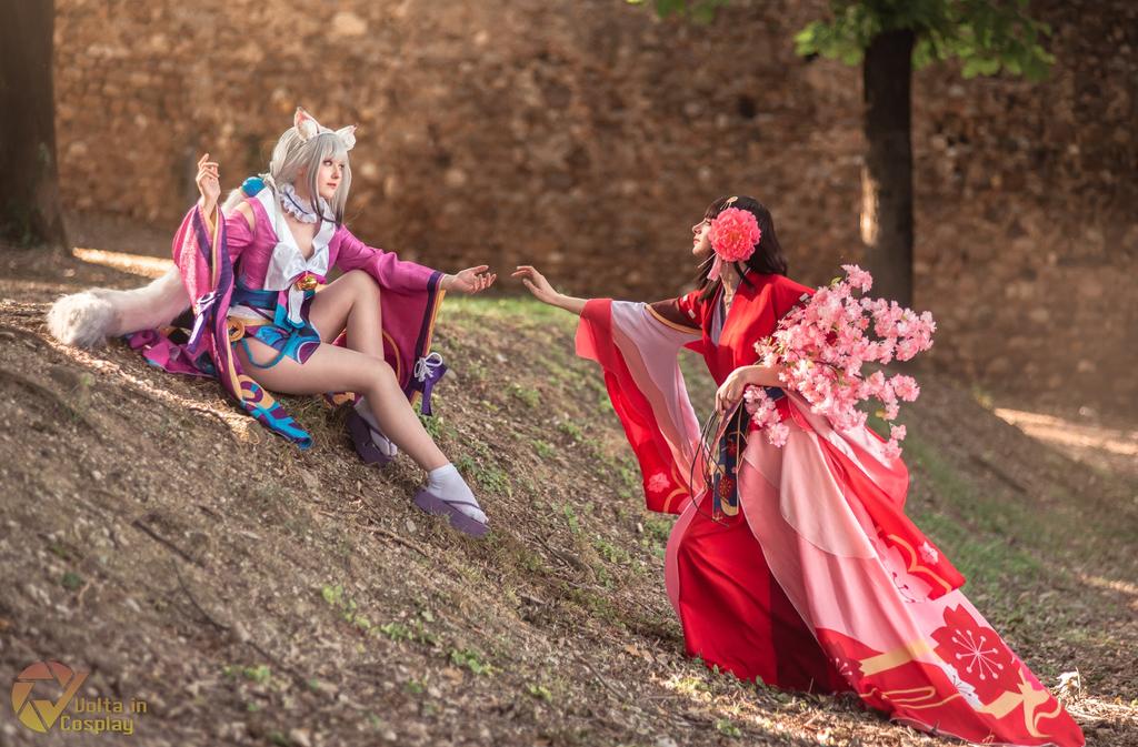 Onmyoji - Nekomata (Awakened) & Sakura Cosplay - anime costume Onmyoji - Nekomata (Awakened) & Sakura Cosplay - anime costume