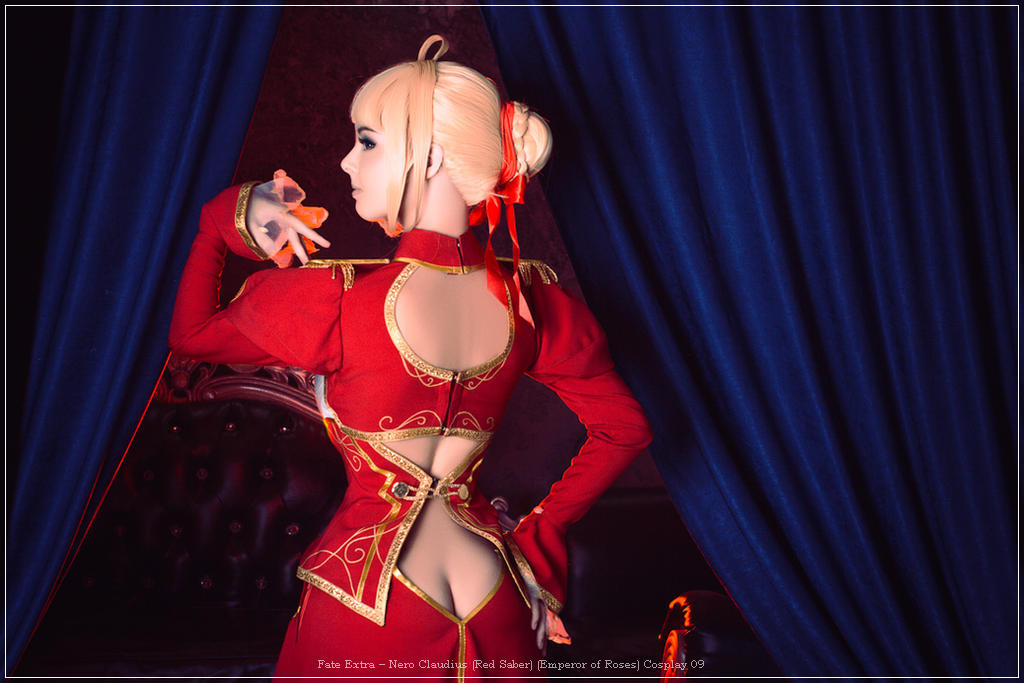 fate extra e28093 nero claudius red saber emperor of roses cosplay 09