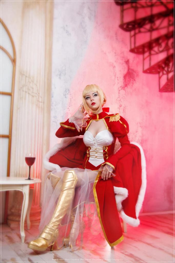 fate extra e28093 nero claudius red saber emperor of roses cosplay 11