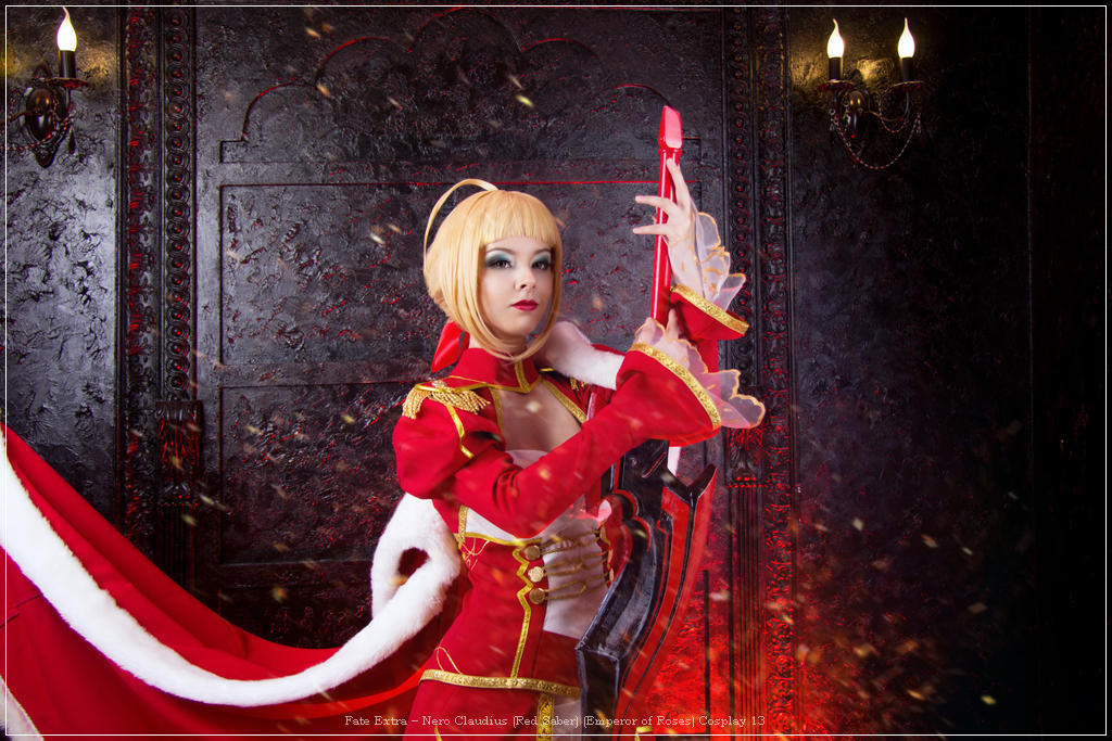 fate extra e28093 nero claudius red saber emperor of roses cosplay 13