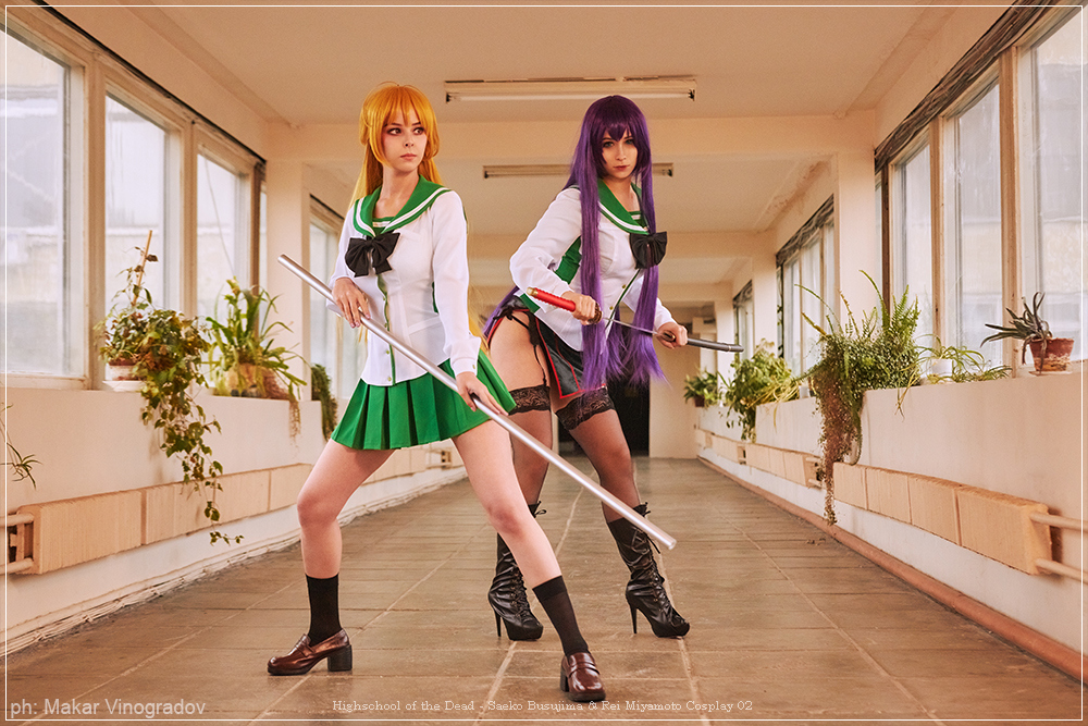 Highschool of the Dead - Saeko Busujima &amp; Rei Miyamoto Cosplay - visual exploration