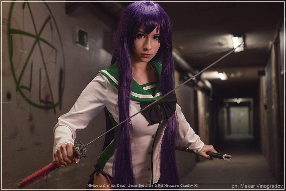 Highschool of the Dead - Saeko Busujima &amp; Rei Miyamoto Cosplay - nuanced study