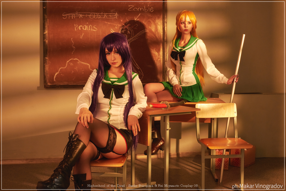 Highschool of the Dead - Saeko Busujima &amp; Rei Miyamoto Cosplay - authentic view