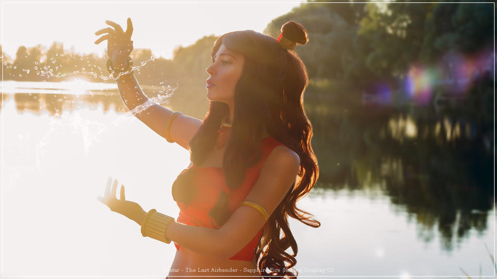 avatar the last airbender sapphire fire katara cosplay 03