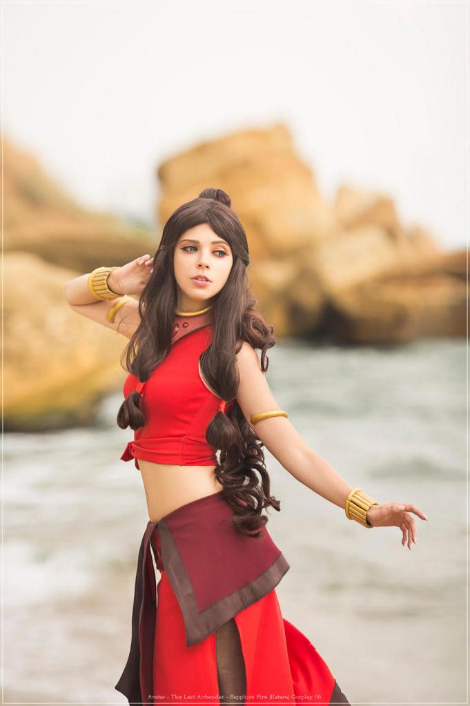 avatar the last airbender sapphire fire katara cosplay 06