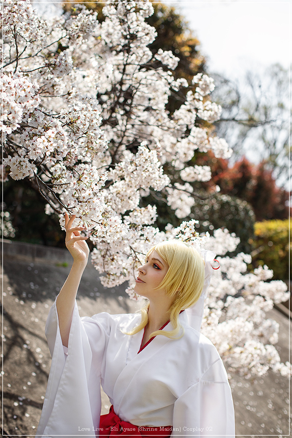 Love Live - Eli Ayase (Shrine Maiden) Cosplay full body portrait