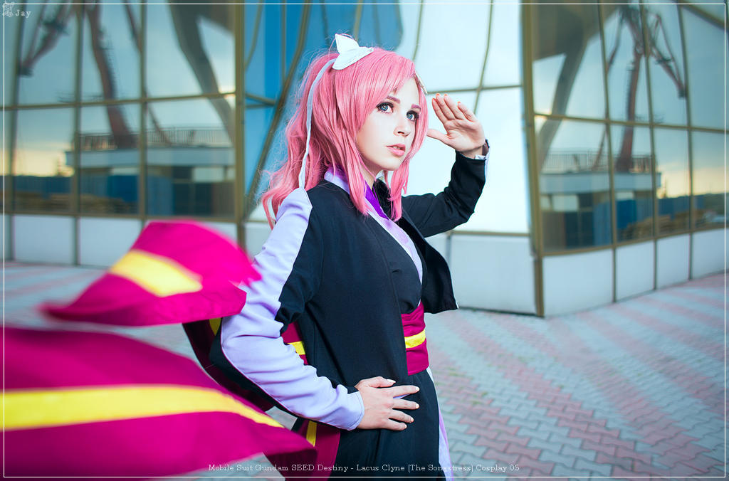 Mobile Suit Gundam SEED Destiny - Lacus Clyne (The Songstress) Cosplay - full body port. Mobile Suit Gundam SEED Destiny - Lacus Clyne (The Songstress) Cosplay - full body port.