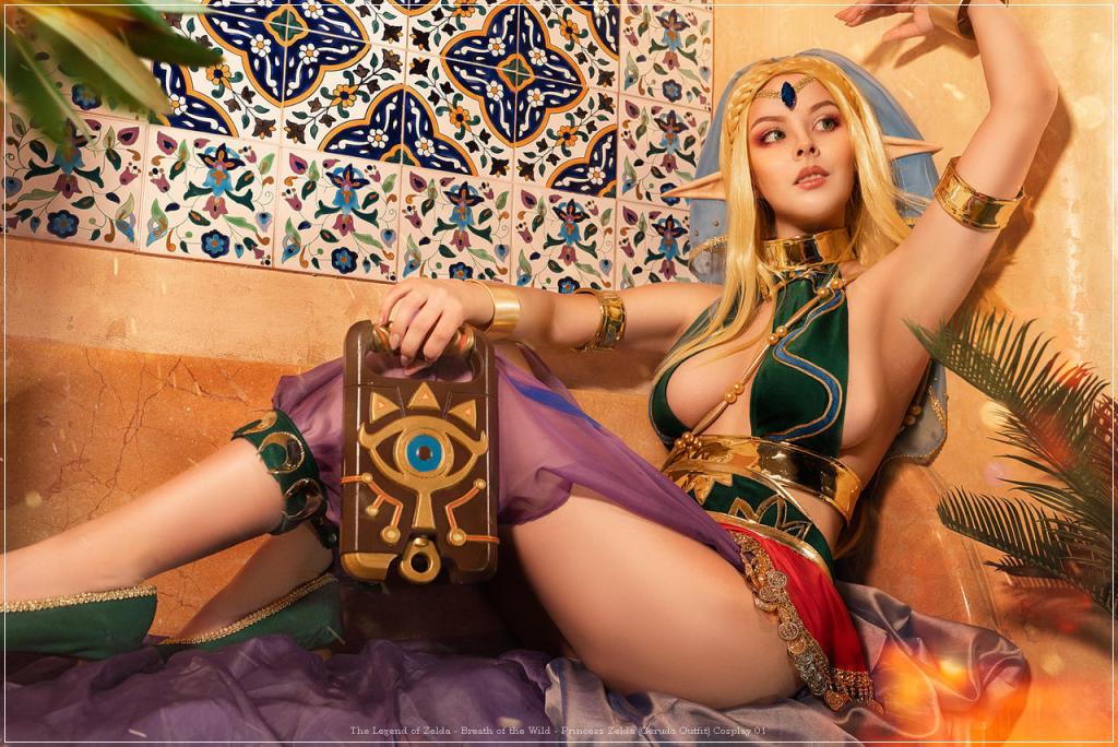 The Legend of Zelda - Breath of the Wild - Princess Zelda (Gerudo Outfit) Cosplay - cinematic portrait
