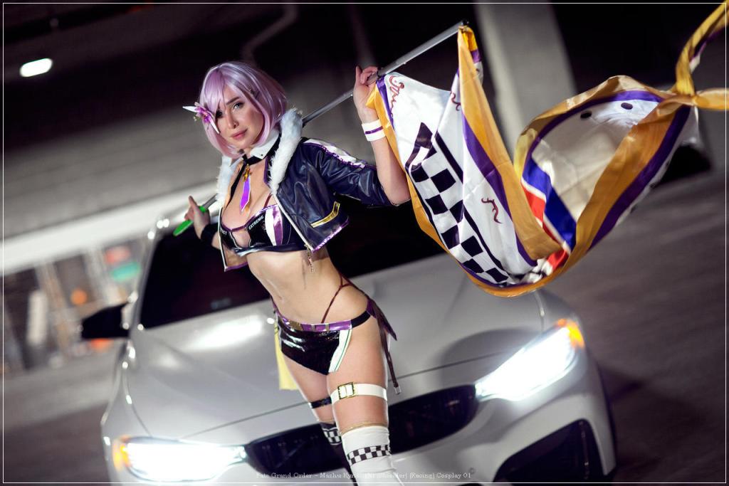 fate grand order e28093 mashu kyrielight shielder racing cosplay 01