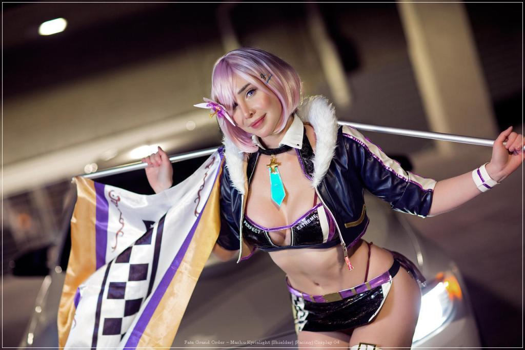 fate grand order e28093 mashu kyrielight shielder racing cosplay 04