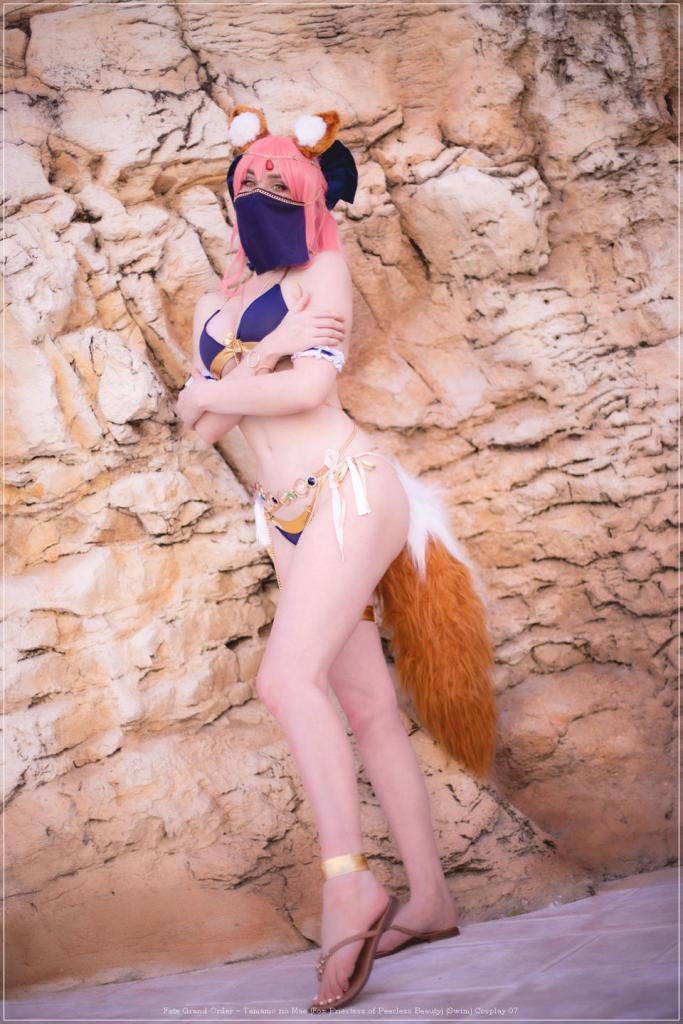 fate grand order e28093 tamamo no mae fox priestess of peerless beauty swim cosplay 07 1