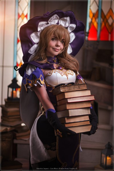 Genshin Impact - Lisa Minci (Purple Rose) Cosplay