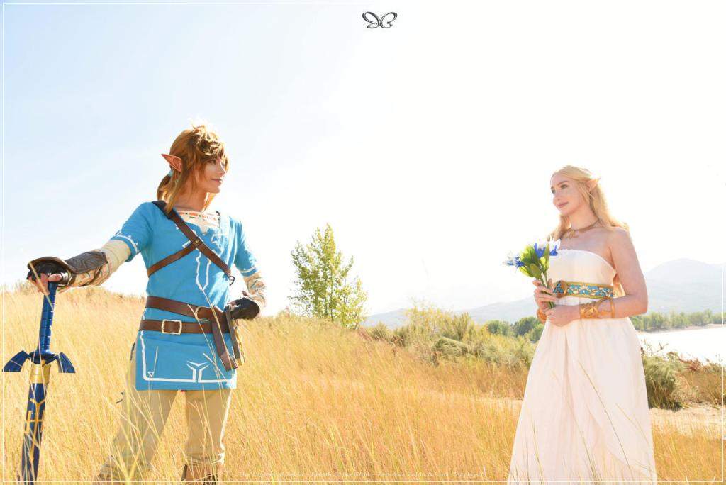 The Legend of Zelda - Breath of the Wild - Princess Zelda &amp; Link Cosplay - anime costume