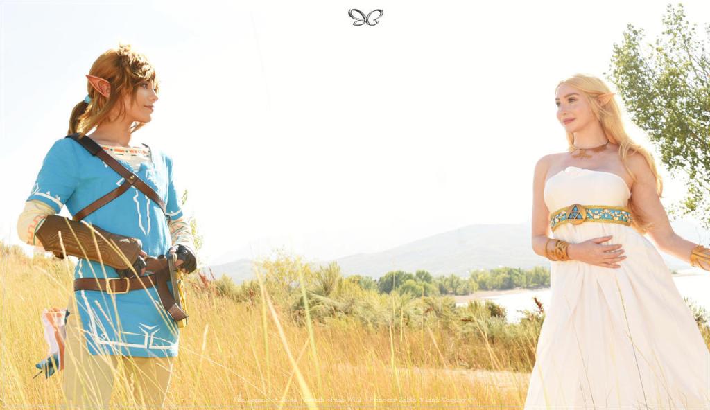 The Legend of Zelda - Breath of the Wild - Princess Zelda &amp; Link Cosplay - full length port.