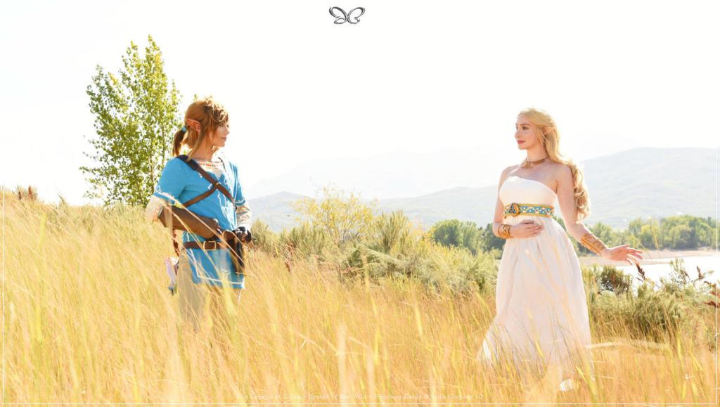 The Legend of Zelda - Breath of the Wild - Princess Zelda &amp; Link Cosplay - full length photo