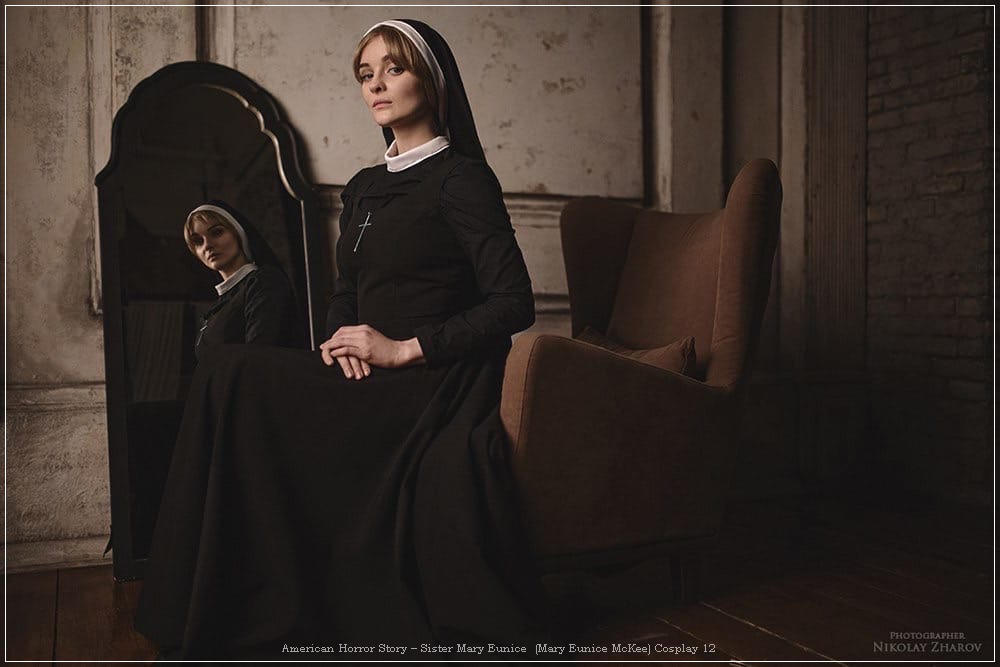 American Horror Story - Sister Mary Eunice (Mary Eunice McKee) Cosplay - costume portrait American Horror Story - Sister Mary Eunice (Mary Eunice McKee) Cosplay - costume portrait