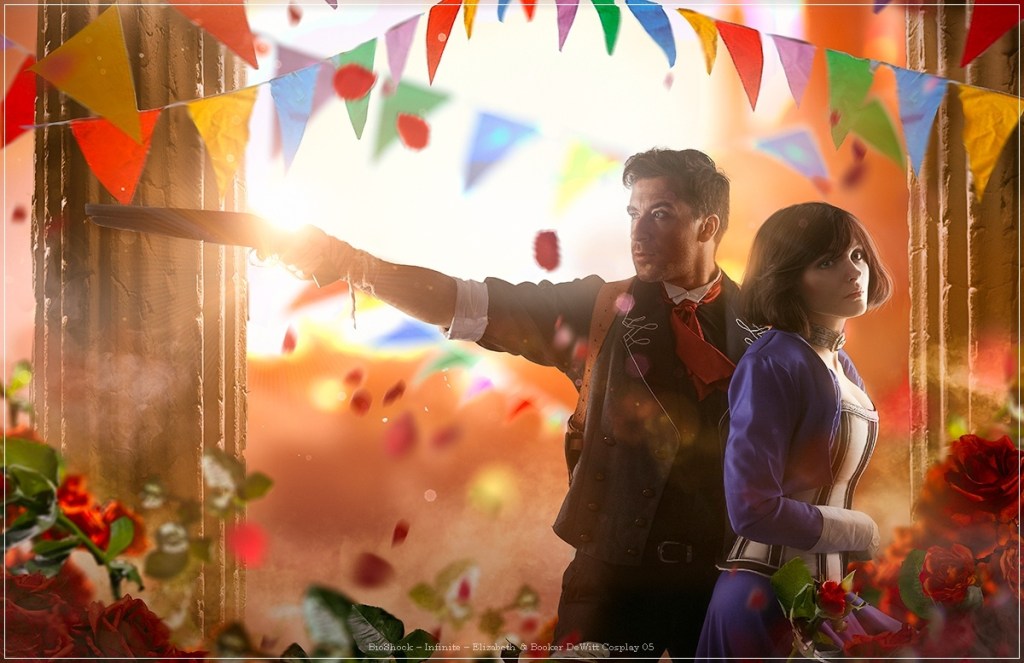 BioShock - Infinite - Elizabeth & Booker DeWitt Cosplay - anime costume BioShock - Infinite - Elizabeth & Booker DeWitt Cosplay - anime costume