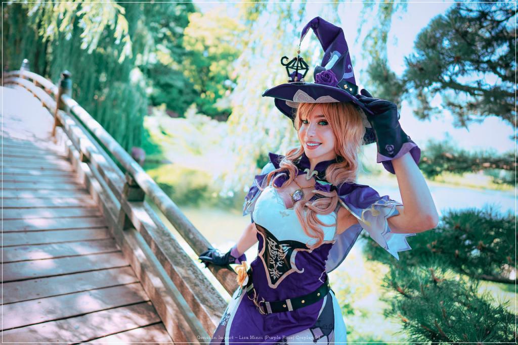 Genshin Impact - Lisa Minci (Purple Rose) Cosplay - light aesthetic
