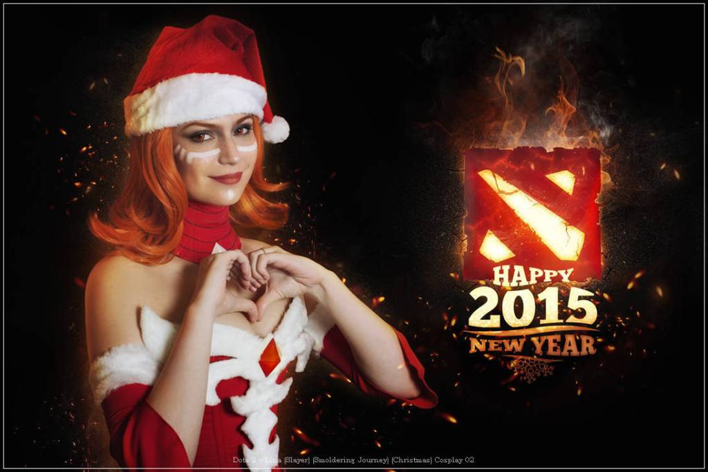 Dota 2 - Lina (Slayer) (Smoldering Journey) (Christmas) Cosplay - authentic view Dota 2 - Lina (Slayer) (Smoldering Journey) (Christmas) Cosplay - authentic view