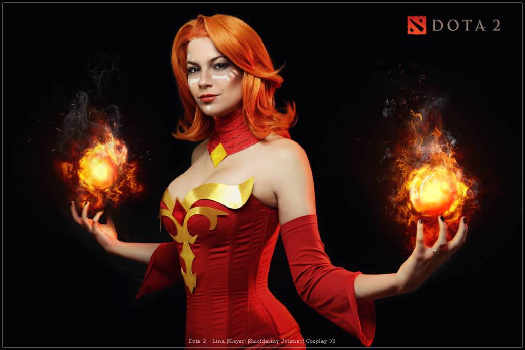 Dota 2 - Lina (Slayer) (Smoldering Journey) Cosplay - soft focus shot Dota 2 - Lina (Slayer) (Smoldering Journey) Cosplay - soft focus shot
