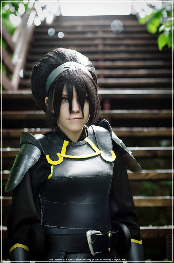 The Legend of Korra - Toph Beifong (Chief of Police) Cosplay - full length photo