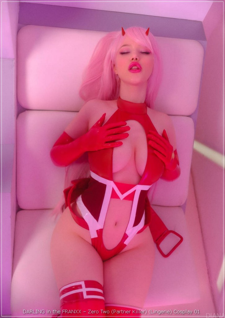 DARLING in the FRANXX - Zero Two (Partner Killer) (Lingerie) Cosplay - cinematic portrait