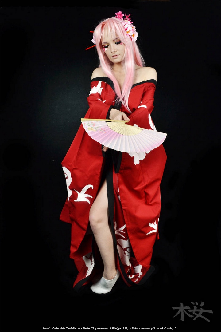 Naruto Collectible Card Game - Series 22 (Weapons of War)(N1252) - Sakura Haruno (Kimono) Cosplay - soft focus shot
