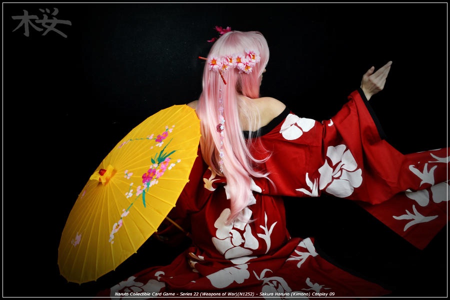 Naruto Collectible Card Game - Series 22 (Weapons of War)(N1252) - Sakura Haruno (Kimono) Cosplay - delicate portrait