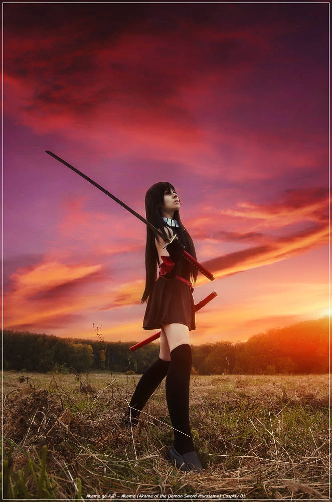 Akame ga Kill! - Akame (Akame of the Demon Sword Murasame) Cosplay - costume portrait Akame ga Kill! - Akame (Akame of the Demon Sword Murasame) Cosplay - costume portrait