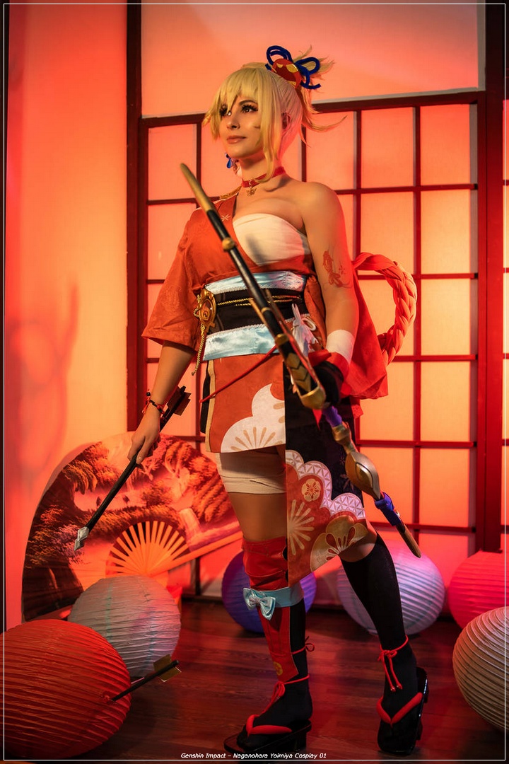 Genshin Impact - Naganohara Yoimiya (Frolicking Flames) (Goldfish Firecracker) Cosplay - delicate portrait