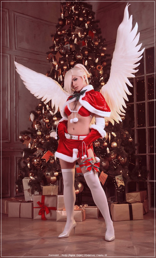 Overwatch – Mercy Angela Ziegler Christmas Cosplay 02
