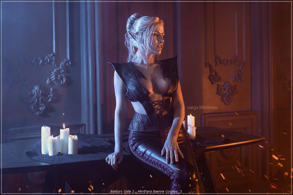 Baldurs Gate 3 - Minthara Baenre Cosplay - sophisticated character portrait