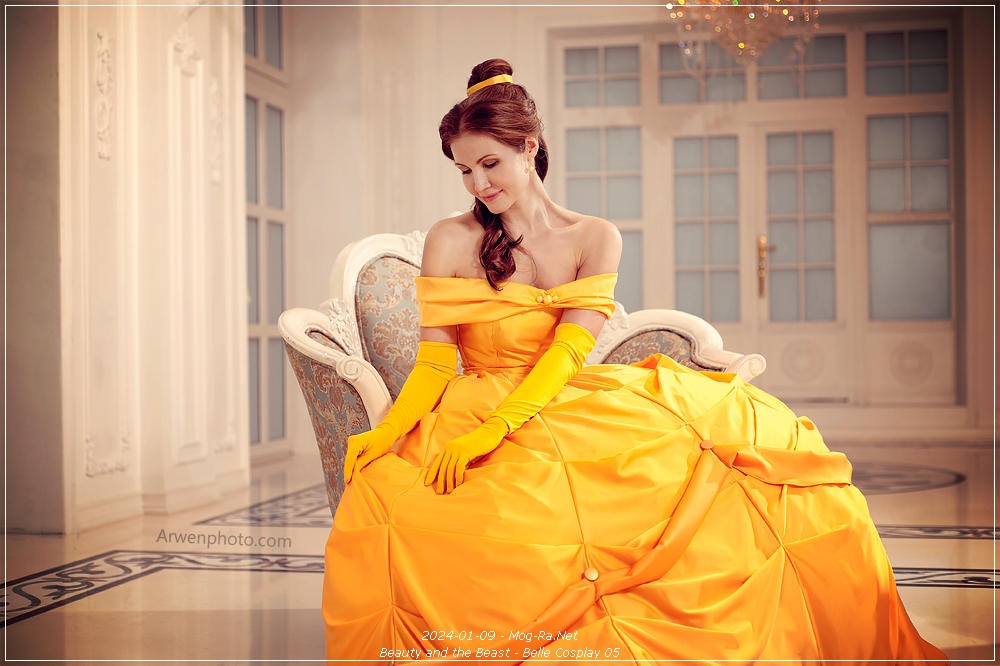 Beauty and the Beast - Belle Cosplay - full length character portrait Beauty and the Beast - Belle Cosplay - full length character portrait