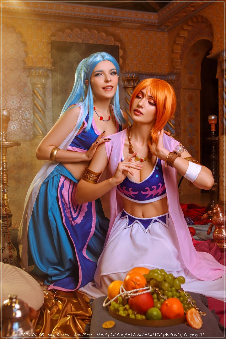 One Piece - Nami (Cat Burglar) & Nefertari Vivi (Arabasta) Cosplay - expressive portrait One Piece - Nami (Cat Burglar) & Nefertari Vivi (Arabasta) Cosplay - expressive portrait