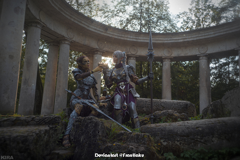 Baldurs Gate 3 - Laezel of Creche Kliir & Shadowheart (Jenevelle Hallowleaf) Cosplay - portrait photo