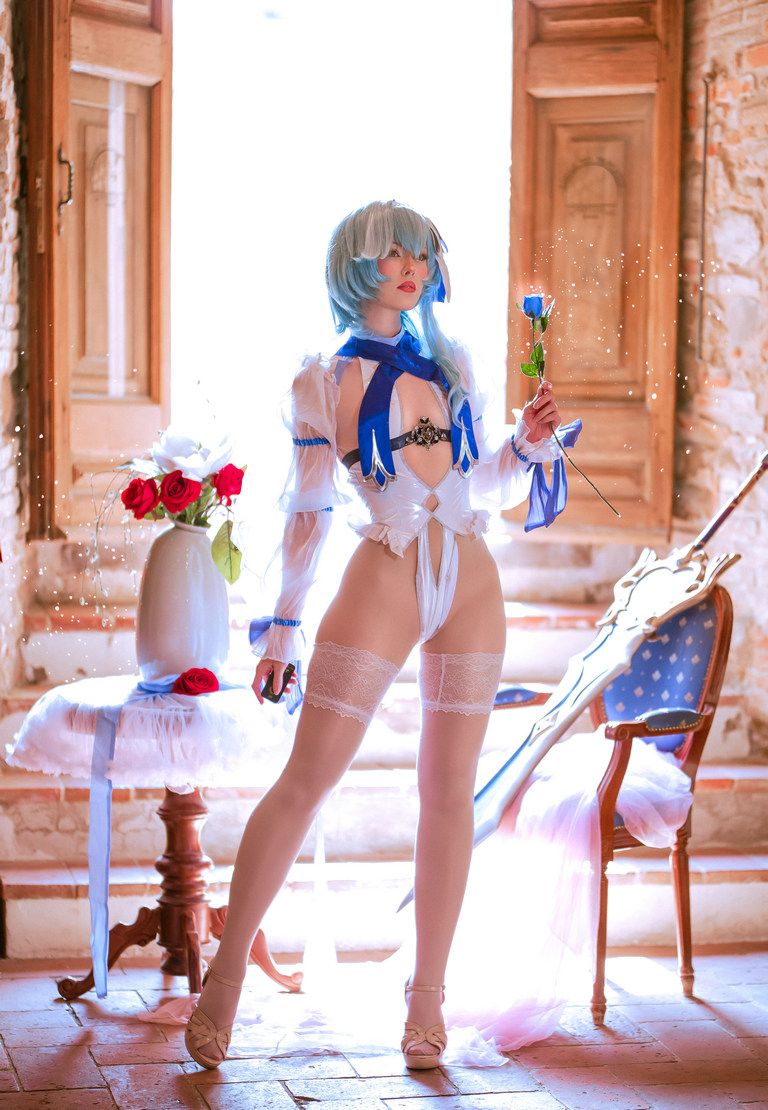 Genshin Impact - Eula Lawrence (Bride) (Wavecrest Waltz) (Lingerie) Cosplay - sensual aesthetic