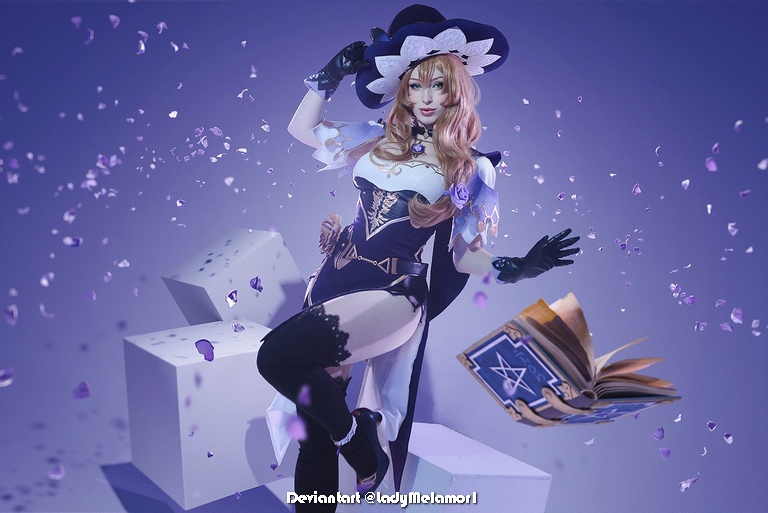 Genshin Impact - Lisa Minci (Purple Rose) Cosplay - light aesthetic