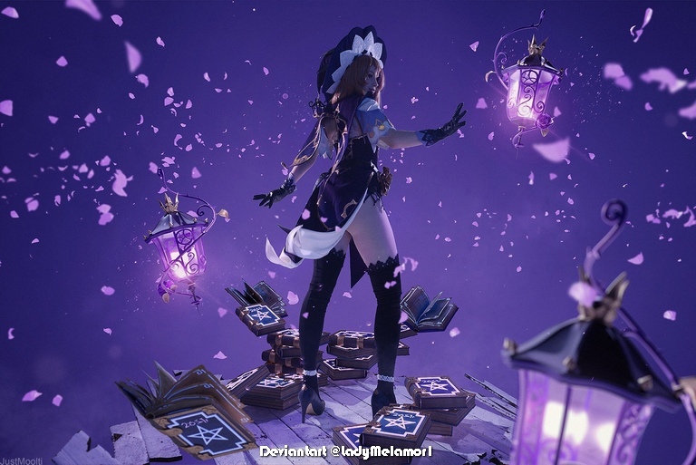 Genshin Impact - Lisa Minci (Purple Rose) Cosplay - inspired capture
