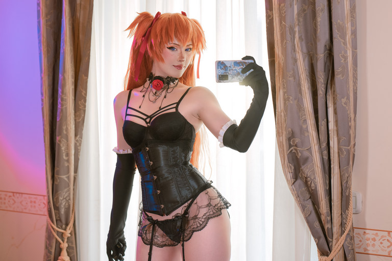 Neon Genesis Evangelion Asuka Langley Sohryu Gothic Lolita Lingerie Cosplay